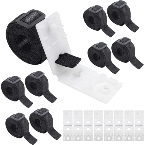 Abnaok 8er Set Befestigungsbänder und Klammern, Pool Aufroller Aufrollvorrichtung Fahrbar Solarfolie