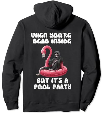 Dead Inside Pool Party Pastell Lustiges Design Pullover Hoodie