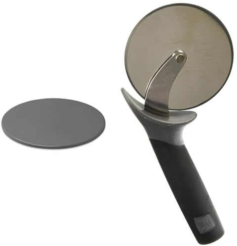 Weber glasierter Pizzastein, rund, 36 cm 18412 Schwarz & 6690 Original Pizzaschneider, Pizzaroller, Pizzamesser, ergonomischer Griff