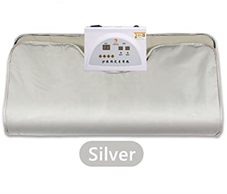 Couverture de sauna infrarouge Couverture de sauna de ménage, Salon de beauté Sauna professionnel SPA for améliorer le sommeil, la perte de poids de beauté de beauté Contrôlable à distance(Color:Silve