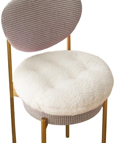 Runde Stuhlkissen Sitzkissen Fell-Optik, weich, modern, Flauschige Sitzkissen, Moderne Bankauflage Runde Stuhlkissen Sitzkissen(White,20x20in/50x50cm)