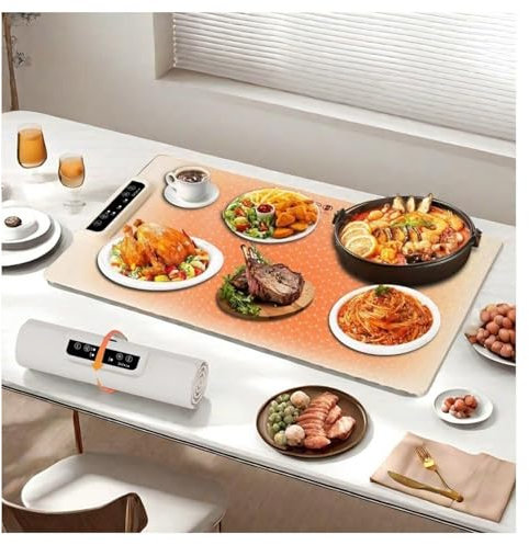 Hazomeu Bandeja De Calentamiento 60-100°c Control De Temperatura Bandeja Calienta Platos con Bolsa de Almacenamiento Calentador Alimentos Portatil