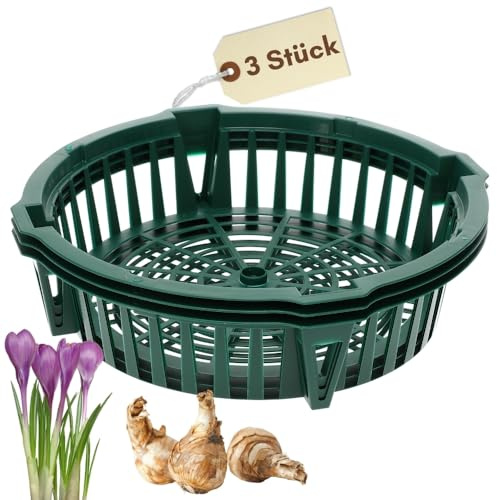 GarPet Pflanzkörbe für Blumenzwiebeln Pflanzkorb Blumenzwiebeln Pflanzkörbe für Tulpenzwiebeln Pflanzschalen Blumenzwiebel Tulpen Herbstpflanzung ø 30 cm 3 St.