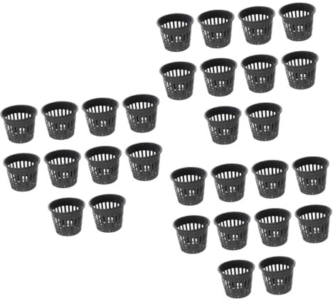 LOORGVEL 3 Set Vaso Per Piante Succulente Vasi Per Piante Da Laghetto Maglia Tazza Da Vivaio Pianta Tazza Netta Contenitori Cubo Bacino in Rete Bacino Di Impianto A Rete Black 10 Pezzi * 3