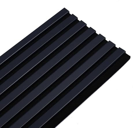 DECOON Panneau Mural Acoustique tasseaux Bois 250 x 30 x 1,9 cm - Bleu Nuit/Feutrine Noir - 0,75m²