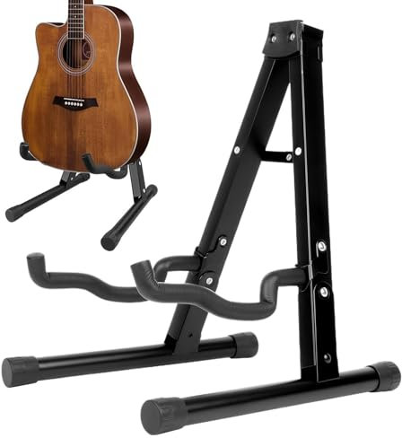 Generisch Akustikgitarrenstange, faltbare Gitarrenständer - Verstellbarer Bodengitarrenständer,Mehrzweck -Support -Inhaber, tragbarer Ukulele -Organisator für Musikinstrumente