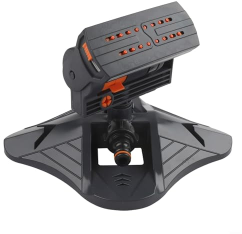 Filteilect Aspersor oscilante ajustable multifuncional de 16 agujeros, amplia cobertura, cabezal de riego de jardín para patio al aire libre, césped, paisaje (A)