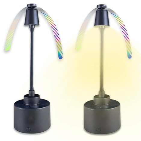 VHV 2PC Ventilateur Anti Mouche de Table, Mouches et Moustiques Repoussent Les Ventilateurs, Usage Table/Suspendu pour Pique-Nique et Barbecue, Contre Les Moustiques San Produit Chimique (Noir)