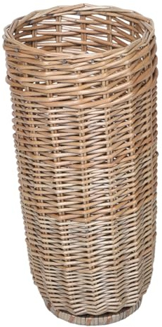 BESTYASH Umbrella Bucket Natural Wicker Large Capacity Freestanding Decorative Bin for Home Office Rattan Woven Organizer for Walking Stick Storage