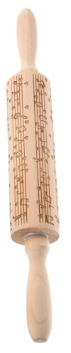 TOYZFRIENDY Mattarello in Legno Inciso per Impasto con Manico Antiscivolo Decorazioni Natalizie per Biscotti e Dolci Strumento per Pasta e Regalo per Amici e Famiglia