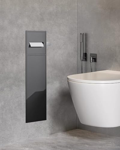 Soporte de papel higiénico impermeable con estante, soporte para escobilla de baño de pared, ideal para ducha y soluciones de ahorro de espacio.