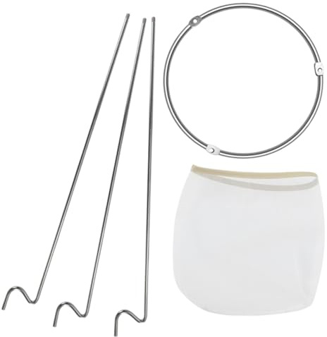 SMASOLO Filtro con Sacchetto in Rete e Supporto in Acciaio Resistente per Filtraggio Succhi Tè Yogurt Marmellate e Bevande Riutilizzabile e Facile da Pulire per Cucina e Preparazioni