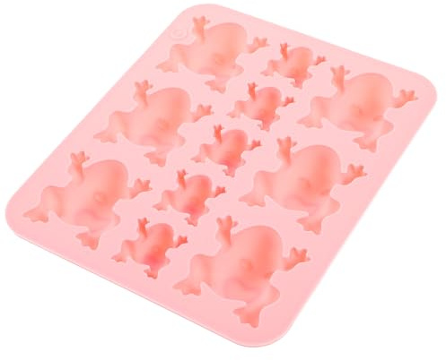 TOYANDONA Moule en Silicone Rose 11 Cavités Grenouille de Tailles Variées, Moule à Chocolat et Bonbons Diy, Ustensile Pâtisserie pour Cuisson Gâteaux, Cupcakes et Friandises Originales