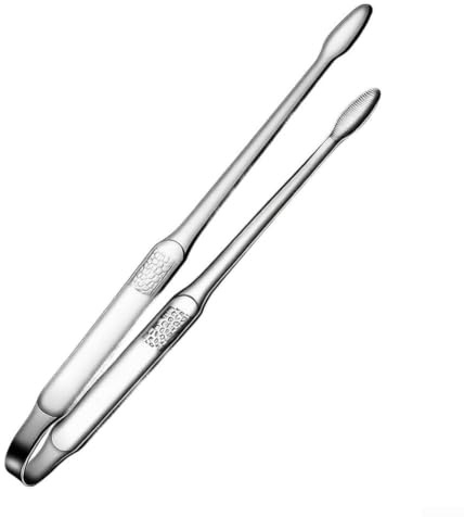 NEIQIUWING 304 livsmedelstång kökstång ergonomisk för grillning BBQ sallad servering S/L(L)