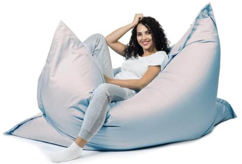 sunnypillow XXL Sitzsack, Riesensitzsack Outdoor & Indoor 180 x 145 cm mit 380L Styropor Füllung Sessel für Kinder & Erwachsene Sitzkissen Sofa Beanbag viele Farben und Größen zur Auswahl Weiss