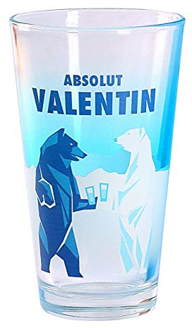 Herz & Heim® Vodka Longdrink Glas mit Namen - für Ihr Lieblings Mixgetränk - Motivauswahl Absolut Eisbär