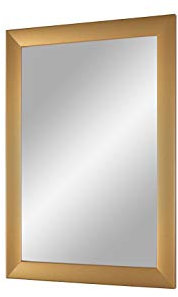 FRAMO Trend 35 - Wandspiegel 75x80 cm mit Rahmen (Gold schlicht), Spiegel nach Maß mit 35 mm breiter MDF-Holzleiste - Maßgefertigter Spiegelrahmen inkl. Spiegel und Stabiler Rückwand mit Aufhängern