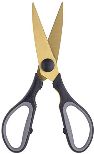 Gamme Juno (Ciseaux Noir) - Ciseaux de Cuisine à Revêtement en Titane Ciseaux Cuisine et Décapsuleur - Passe au Lave-Vaisselle, Ciseaux Cuisine Multi-Usages 20 cm