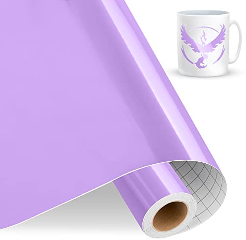 IModeur Vinylfolie plotter lila, 30,5 cm x 457,5 cm glänsande lila plotterfolie självhäftande vinyl, lila plotterfolie vinyl för Cricut, Silhouette Cameo, de flesta skärmaskiner