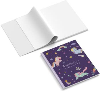 easyprint Poesiealbum personalisiert mit Name | Einhorn | 148 x 210 mm | Hardcover | Papier 100 g/m² | Blanko Innenseiten | Freundebuch | Erinnerungsbuch