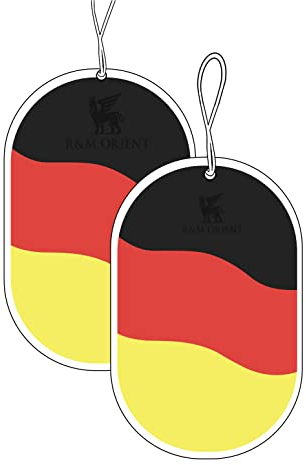 Set da 2 pezzi Germania – Albero profumato – Deodorante – Distributore automatico di profumo per auto – Profumo auto – Bandiera Stemma calcio Germany (NEW CAR)