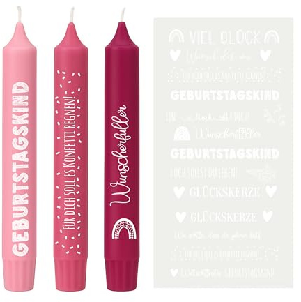 Weiße Kerzenfolie DIN A4 – Geburtstag Sprüche & Motive – Tattoofolie für Kerzen & Keramik – DIY Geschenkidee Happy Birthday Alles Gute