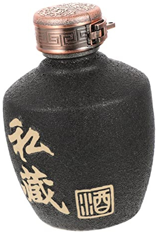 Homoyoyo Pot à Liqueur En Terre Cuite 1 Litre Couvercle Scellé, Récipient D'alcool Hermétique Maison, Matériau En Céramique, Étanchéité, Usage Domestique