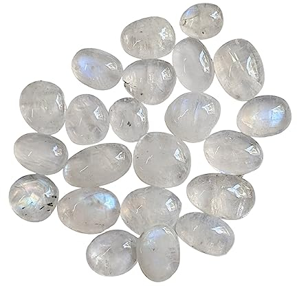 Gems For Jewels 7–10 mm große Regenbogen-Mondstein-Cabochons für Damen, schlichte, frei geformte Mondstein-Cabochons mit flacher Rückseite für Schmuck (5 bis 10 Stück Optionen) – PDG291 (10 Stück)
