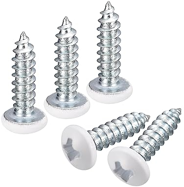 QUARKZMAN ST4x16mm Tornillos Autorroscantes, 25uds Tornillos Autoperforantes de Cabeza Alomada Phillips, Madera Tornillos Blanco de Acero Inoxidable para Carpintería