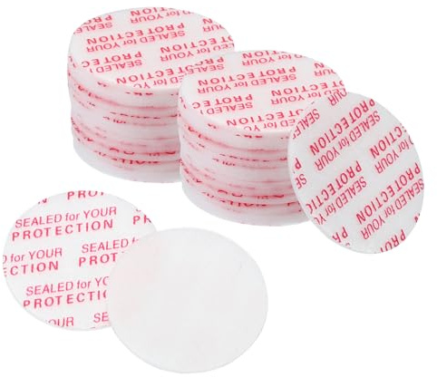 PATIKIL 26mm/1.01inch Foam Lid Liner, 300Pcs PS Foam Resistant Tamper Pressure Sensitive Seal for Bottle Cap Liners Seals, White Red