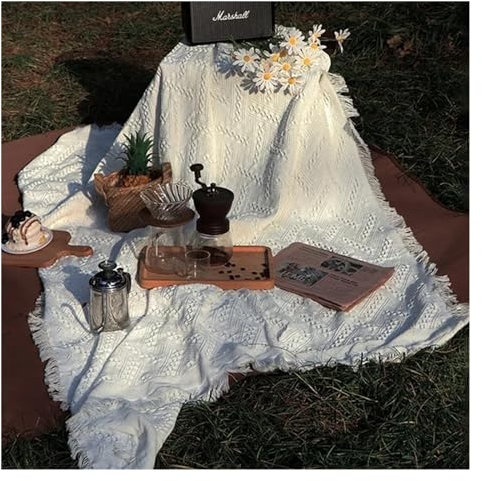 Picknickdecke Wasserdicht Strickende Picknick-Überwurfdecke, Outdoor-Picknickmatte, weiche Sofadecken, Handtuch, All-Inclusive-Couch-Schonbezug, staubdichte Tischdecke(Color:S4 picnic blanket,Size:XL