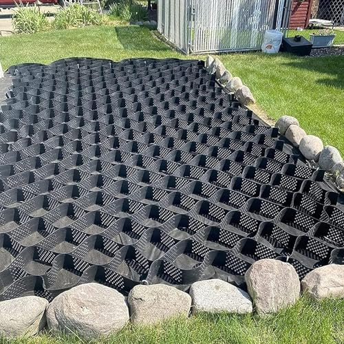 Gitterstabilisator für Einfahrten, Kies-Geogitter, ERD- und Erbsenkies-Pflastersystem für Gehwege auf Parkplätzen (Größe: 2 m x 6 m (6,5 Fuß x 19,5 Fuß)), jj-99 (4 m x 6 m (13 Fuß x 19,5 Fuß))