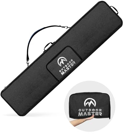 OutdoorMaster Snowboard Bag - 900D Water Resistant Snowboard Travel Bag with Shoulder Strap, Foldable Storage Design - Black, L