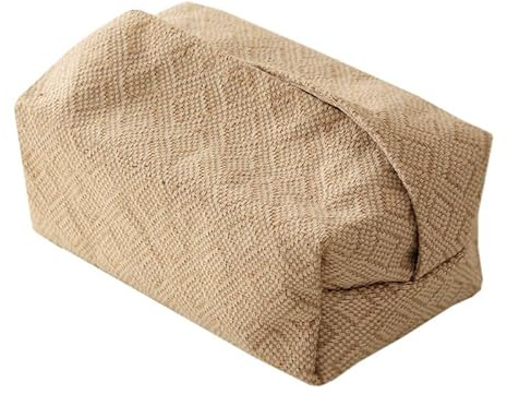 Hrlace Linen and Cotton Tissue Box Modern Tissue Box Holder Cosmetic Tissues Box Jute Tissue Dispenser for Paper Dispenser for Living Room Bedroom 1 Piece C