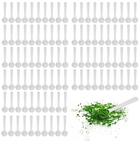 100 PCS Micro Cucharas Medidoras, 2ml/1g Mango Largo Pequeñas Cucharas Medidoras Reutilizables Cucharas Medidora Diminutas Para Cocina