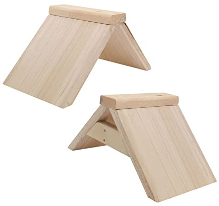 COLLBATH 2 Pezzi Trespolo per Piccioni in Legno Naturale, Stand per Uccelli Domestici, Supporto Elevato e Confortevole per Riposo e Posatoio di Pappagalli