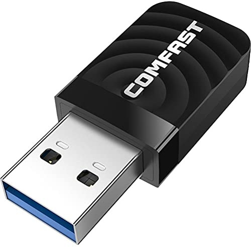 Adaptador WiFi Inalámbrico USB3.0 con Antena de Doble Banda, Adaptador de Red de Alta Velocidad de 867Mbps para 7/8/8.1/10, OS 10.9-10.15 (Black)