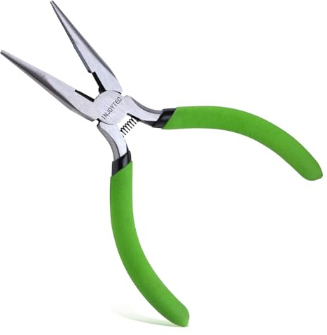 INJOYTEC Pinze a becco lungo da 12,7 cm, pinze a becco lungo, pinze da taglio laterali per la creazione di gioielli, taglio di fili per riparazioni elettriche, creazione di gioielli, artigianato fai