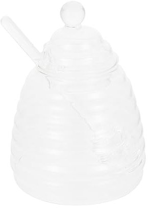 Ciieeo Tarro de Miel para Almacenar Jarabe Tapas de Botellas de Vidrio para Miel Tarro de Pequeño de 380 Ml Recipiente para Varilla para para Decoración de Cocina