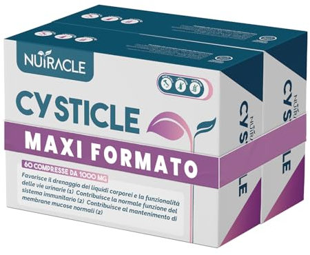 CYSTICLE - 120 Compresse | D-Mannosio Puro 1200mg | Integratore Cistite, con Mirtillo Rosso, Probiotici e Vitamina A | Per Candida e Infezioni Vie Urinarie | Vegan, Senza Glutine e Lattosio