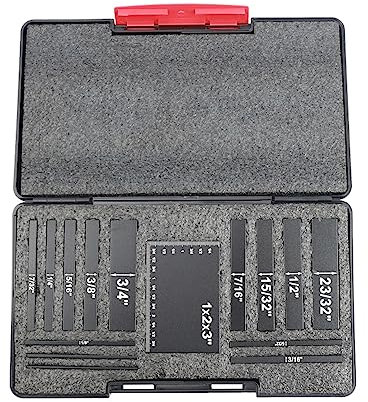 Endmaße, 15-teilige metrische Einstellblöcke, Höhenmesser-Set, Frästisch-Set, hochpräzises Flachkissen-Messdrehwerkzeug aus Aluminiumlegierung,Holzbearbeitungszubehör(Noir)