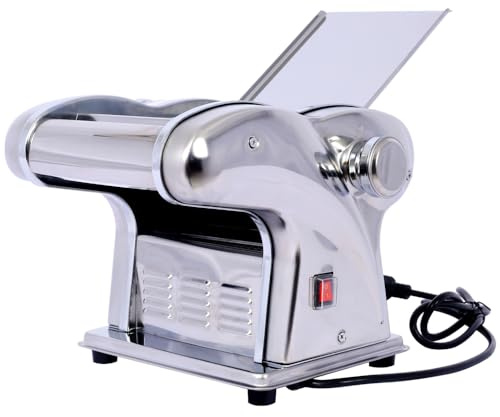 Electric Pasta Maker, Premium Dough Sheeter Machine for Home, Adjustable Thickness Noodle Maker, Stainless Steel Pasta Roller, 135W US 110V (2.5mm Round + 4mm Flat + 9mm Wide Noodle)