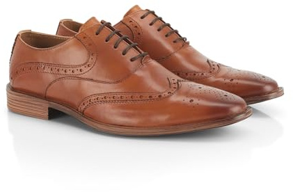 Catesby SC18231 Premium läderskor för män brogue formella bröllop extra vadderade skor för män, SOLBRÄNNA, 42.5 EU