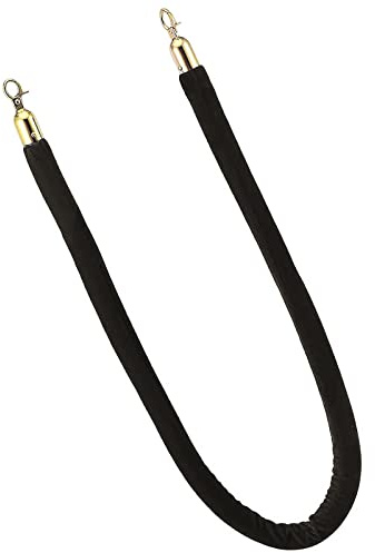 KRXSOBNV, Cordes de barrière avec Crochets en Acier Inoxydable, Corde de Poteau torsadée, Cordes de contrôle des foules, barrière de Tapis, for Restaurants/hôtels/,Cordes de Garde-Corps(Black,0.6M/24