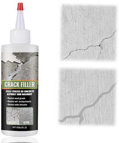 150ml Professional Concrete Crack Filler and Sealant,Crack Filler Asphalt Black,Liquid Concrete Repair Resin for Slabs,Driveways and Walls,Waterproof Crack Repair Filler and Sealer,concrete Repair