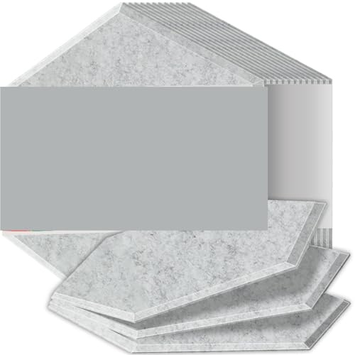Panneaux Acoustiques Hexagonaux Panneaux insonorisants haute densité résistants aux flammes absorbant le bruit éliminant les échos(34 Silver Gray,6 Pcs,0.9cm Medium Density)