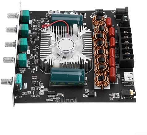 ZK-AS21 2.1-K 5.1 Digitale Audio-Verstärkerplatine mit TPA3255 Chipsatz, sechs 5532 Low Noise Vorverstärker, AUX-USB-Laufwerk und USB-Soundkarten-Eingänge, kompatibel mit 30–350 W Lautsprechern