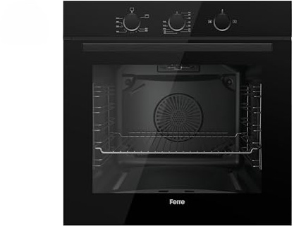 Ferre QGDMD 77DT1 CS - 60cm Built-in Gas Single Oven - 69L - Fan & Grill Function - Black