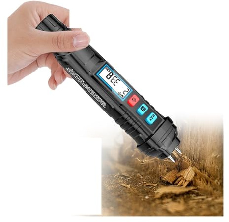 Medidor de humedad, Medidor de humedad digital for madera, comprobador, higrómetro for, detector ladrillos cemento y hormigón, material construcción para jardín, granja
