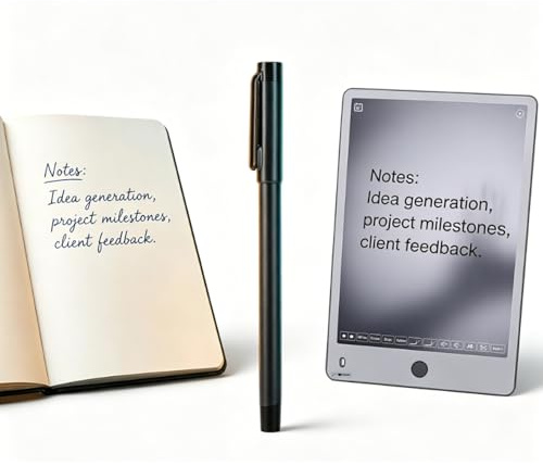 VBESTLIFE Set Penna Intelligente Digitale e Lavagna per Appunti, Sincronizzazione in Tempo Reale delle Note Scritte a Mano Sul Testo Digitale con Tecnologia OCR, per Telefoni Tablet